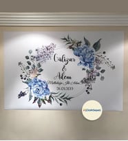 100x70cm Söz, Nişan, Kına Gecesi, Düğün İçin Kişiye Özel Branda Afiş Arka Fon