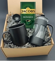 French Press & Siyah Kupa & Jacobs Filtre Kahve Hediye Seti