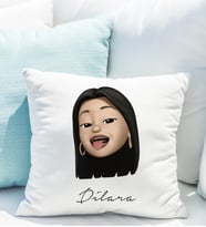 Emoji Kız Stiker Yastığı Kişiye Özel