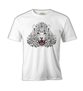 Beyaz Leopar Beyaz Erkek Tshirt