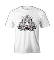 Beyaz Leopar Beyaz Erkek Tshirt