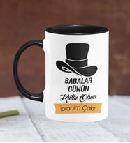 BK Gift Kişiye Özel Babalar Günü Temalı Siyah Kupa Bardak 24296s