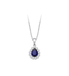 Sirius Pırlanta ve Damla Safir Taşlı Kolye 0704P0112