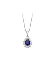 Sirius Pırlanta ve Damla Safir Taşlı Kolye 0704P0112