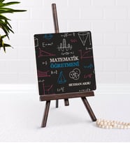 BK Gift Kişiye Özel Matematik Öğretmeni Şovaleli Doğal Taş-11 (Beyaz)
