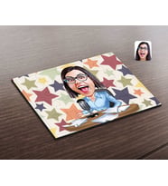 BK Gift Kişiye Özel Kadın Spiker Karikatürlü Ahşap Puzzle-1