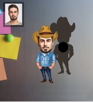 Kişiye Özel Erkek Karikatürlü Ahşap Magnet Model-5