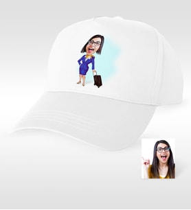 BK Gift Kişiye Özel Hostes Karikatür Beyaz Şapka  2