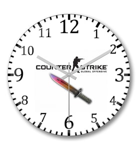 Counter Strike Cs Go Fade Knife Duvar Saati Bombeli Gercek Cam