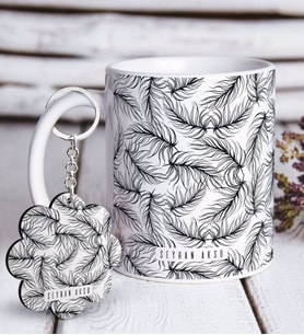 BK Gift Kişiye Özel İsimli Beyaz Kupa ve Anahtarlık Hediye Seti-29 (Model 1)