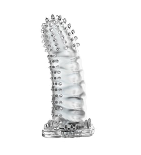 LilituShop Klitoral Uyarıcılı Tırtıklı Şeffaf Penis Kılıfı