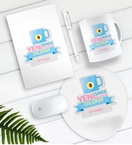 BK Gift Kişiye Özel Yeni İşinde Başarılar Dilerim Defter Kalem Kupa Mouse Pad Seti-4 (Model 1)