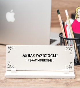 İsme Özel Ünvanlı Kişiye Özel Masa İsimliği
