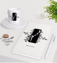 BK Gift Kişiye Özel Atatürk Temalı Beyaz Defter Kalem Türk Kahvesi Fincanı Seti-8 (Model 1)