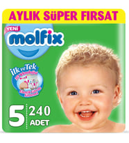 Molfix Bebek Bezi Beden:5 (11-18Kg) Junior 240 Adet Mega Fırsat Pk