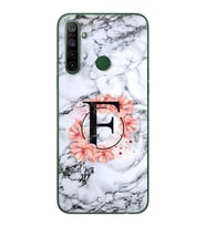 Mermer Çiçekli Harf Tasarım Süper Şeffaf Silikon Telefon Kılıfı Oppo Realmi 5i F