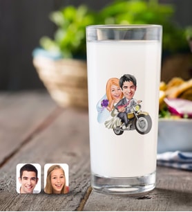BK Gift Kişiye Özel Evleniyoruz Karikatürlü Rakı Bardağı-8 (Beyaz)