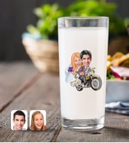 BK Gift Kişiye Özel Evleniyoruz Karikatürlü Rakı Bardağı-8 (Beyaz)