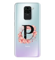 Pembe Çiçekli Harf Tasarım Süper Şeffaf Silikon Telefon Kılıfı Xiomai Redmi Note