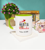 Mesajlı Harita Mühendisi Tasarımlı Kişiye Özel Harita Mühendisi Kupa Bardak Yeşil