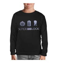 Super Who Lock Siyah Çocuk Sweatshirt