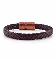 BRONZ METAL MIKNATISLI LACİVERT DERİ ERKEK BİLEKLİK BT340