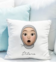 Emoji Kız Tesettürlü Stiker Yastığı Kişiye Özel