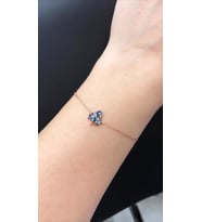 RENKLİ YAPRAK GÜMÜŞ BİLEKLİK (Rose)