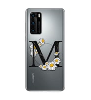 Papatya Harf Tasarım Süper Şeffaf Silikon Telefon Kılıfı Huawei P40 Pro M-Harfi