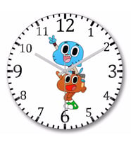 Gumball Darwin Duvar Saati Bombeli Gercek Cam