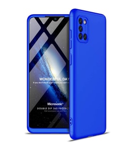 Microsonic Samsung Galaxy A31 Kılıf Double Dip 360 Protective Mavi