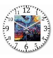 Van Gogh Never Saw Hogwarts Duvar Saati Bombeli Gercek Cam