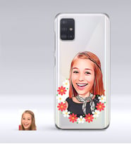 BK Gift Kişiye Özel Bayan Karikatürlü Samsung Galaxy A51 İnce Şeffaf Silikon Telefon Kapağı-51 (Beyaz)