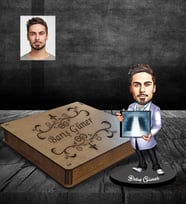 Kişiye Özel Doktor Tasarımlı Karikatür Ahşap Biblo Kutulu Bay-4
