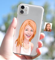 BK Gift Kişiye Özel Bayan Karikatürlü iPhone 11 İnce Şeffaf Silikon Telefon Kapağı-37 (Beyaz)
