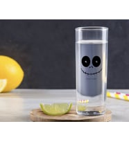 BK Gift Kişiye Özel Renkli Baskılı Sevimli Korkunç Yüz Tasarımlı Vodka Bardağı-1 (Beyaz)