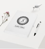 BK Gift Kişiye Özel Beyaz Defter Kalem Hediye Seti - 2