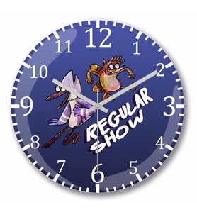 Regular Show Duvar Saati Bombeli    Gercek    Cam