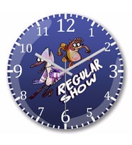 Regular Show Duvar Saati Bombeli    Gercek    Cam