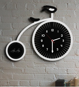 BK Gift Kişiye Özel Retro Bisiklet Ahşap Duvar Saati Model 1d