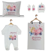 Pia Baby GL 1931-02 İsme Özel Beşli Tulum Set