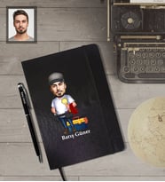 Kişiye Özel Elektrikçi Karikatürlü Siyah Defter Kalem Hediye Seti   Bay-1