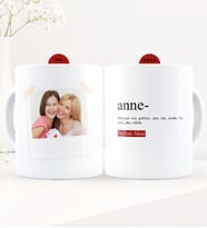BK Gift Kişiye Özel Fotoğraflı Anne Anlamı Beyaz Kupa Bardak - 4
