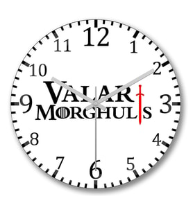 Valar Morghuls Duvar Saati Bombeli Gercek Cam