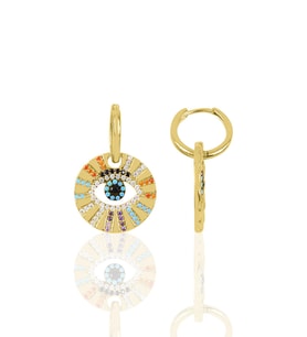 Söğütlü Silver Gümüş gold zirkon taşlı aura küpe