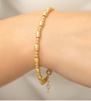 Papatya Silver Dorica Toplu 14 Ayar Altın Kaplama Fantezi Bileklik  925 Ayar Gümüş
