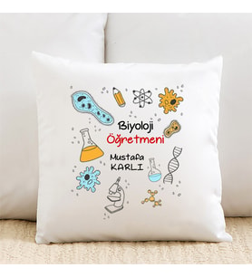 Biyoloji Öğretmenine Hediye Özel İsimli Yastık