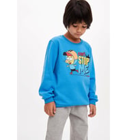 DeFacto Erkek Çocuk Kral Şakir Lisanslı Sweatshirt M2605A619AU (Mavi)