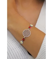 Papatya ve Uğur Böceği Gümüş Bileklik