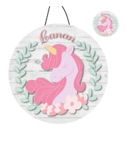 Kişiye Özel Bebek Kapı Süsü Ve 50 Adet Magnet Seti Unicorn